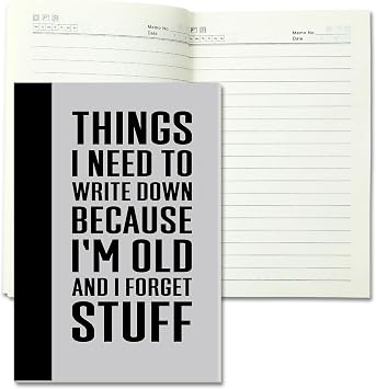 Affrolling Things I Need to Write Down Because Im Old and I Forget Stuff Journal, Funny Gift Notebook, Christmas Birthday over The Hill Gag Gift for Older Women Men Coworkers Family, 120 Pages