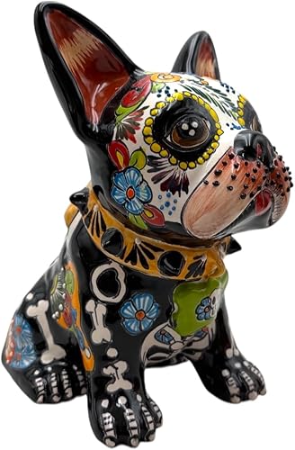 Talavera perro francés, Bulldog francés, arte popular, lindo, multicolor, pintado a mano, cerámica mexicana, decoración del hogar, interior y
