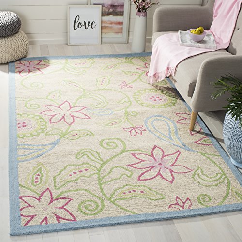 Tapete Decorativo Safavieh 4' x 6' Floral Lana miniatura 1