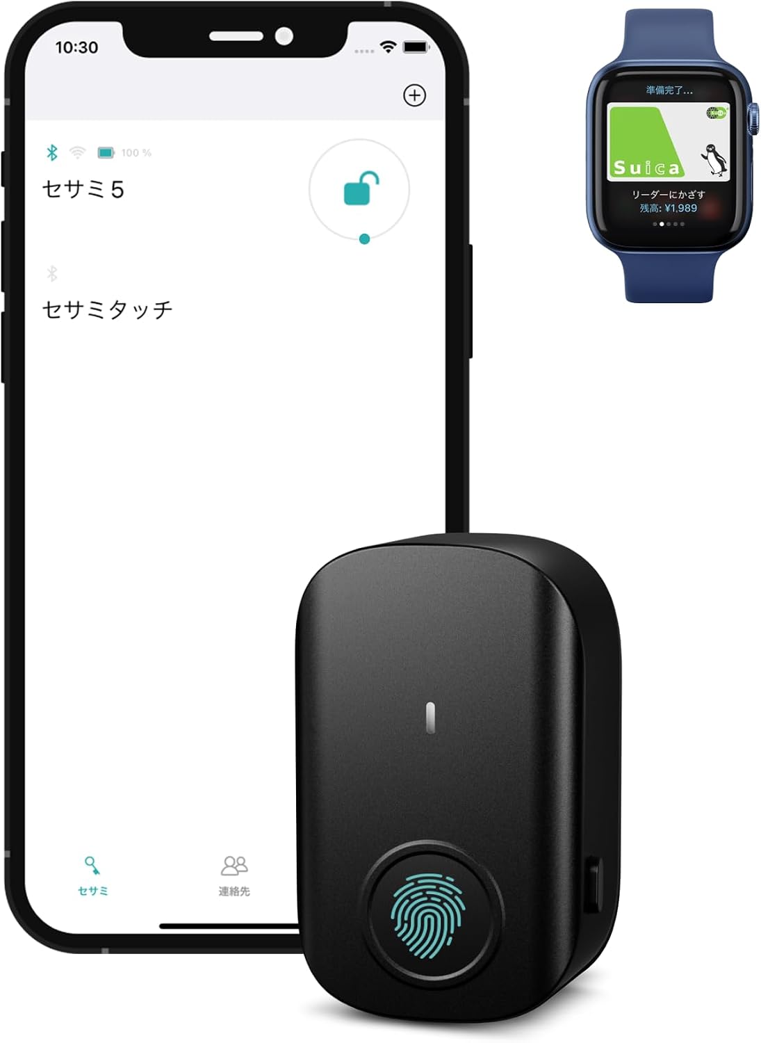 CANDY HOUSE Sesame Touch, Smart Lock, Fingerprint, NFC Card, Bluetooth Keyless Entry Door Lock for Front Door, Home, Airbnb, Vacation Rental
