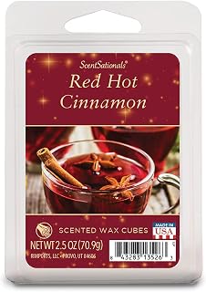 Scented Wax Cubes - Holiday Collection - Fragrance Wax Melts for Warmers - Home Air Freshener Tart Pack - Wickless Candle Spa Aroma Decor Gift - 2.5oz (Red Hot Cinnamon)