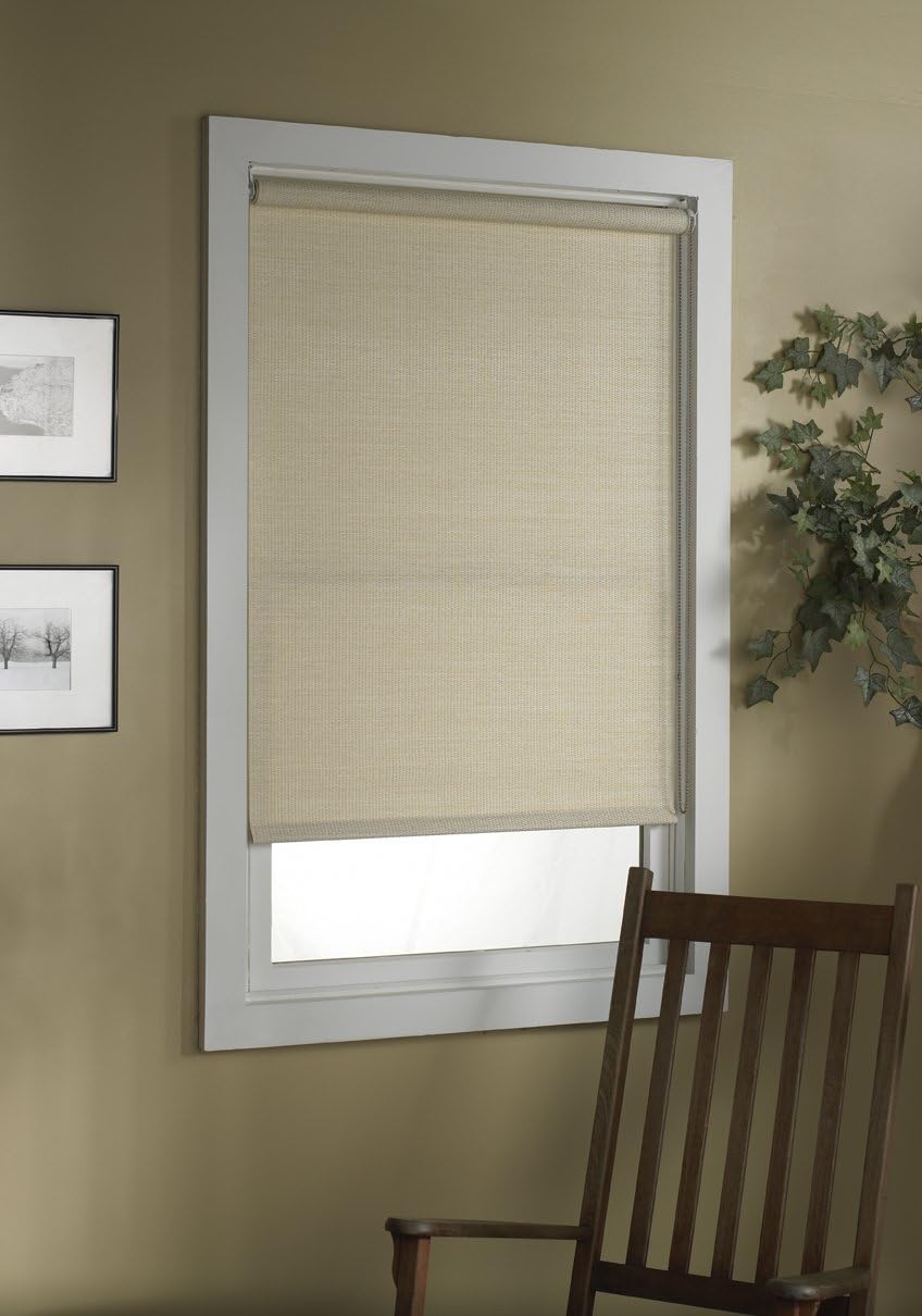 Green Mountain Vista Deluxe Woven Cane Paper Roller Shade, 34 by 72-Inch, Natural