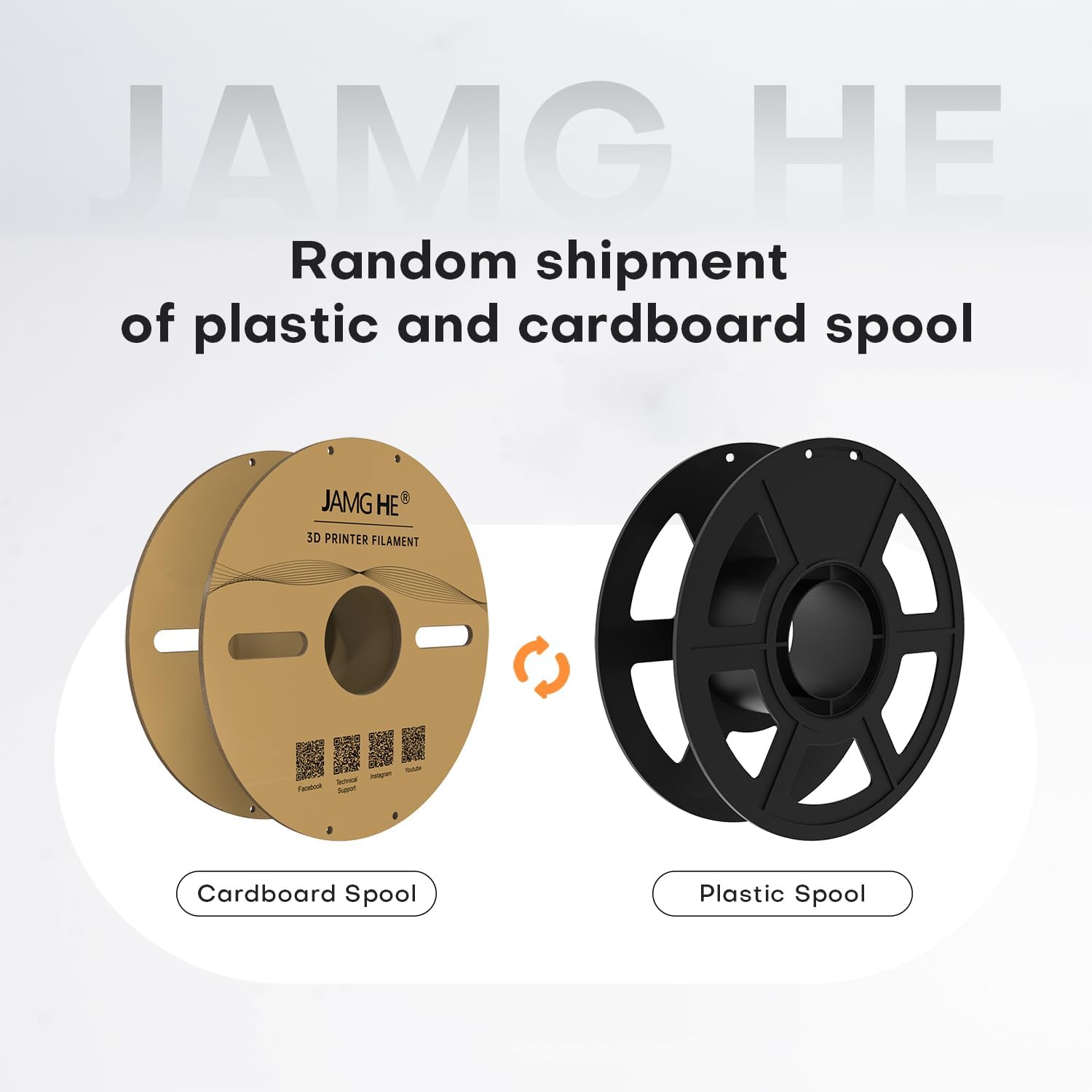 JAMG HE PETG Filament for 3D Printer, 1.75mm 1KG Precision +/- 0.02mm Spool for 3D Printing Refills (2Grey)