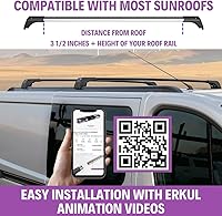 Vista 5 de ERKUL Barras transversales de techo para Volvo XC90 2016-2026 Barras transversales de aluminio con bloqueo antirrobo para techo Compatible