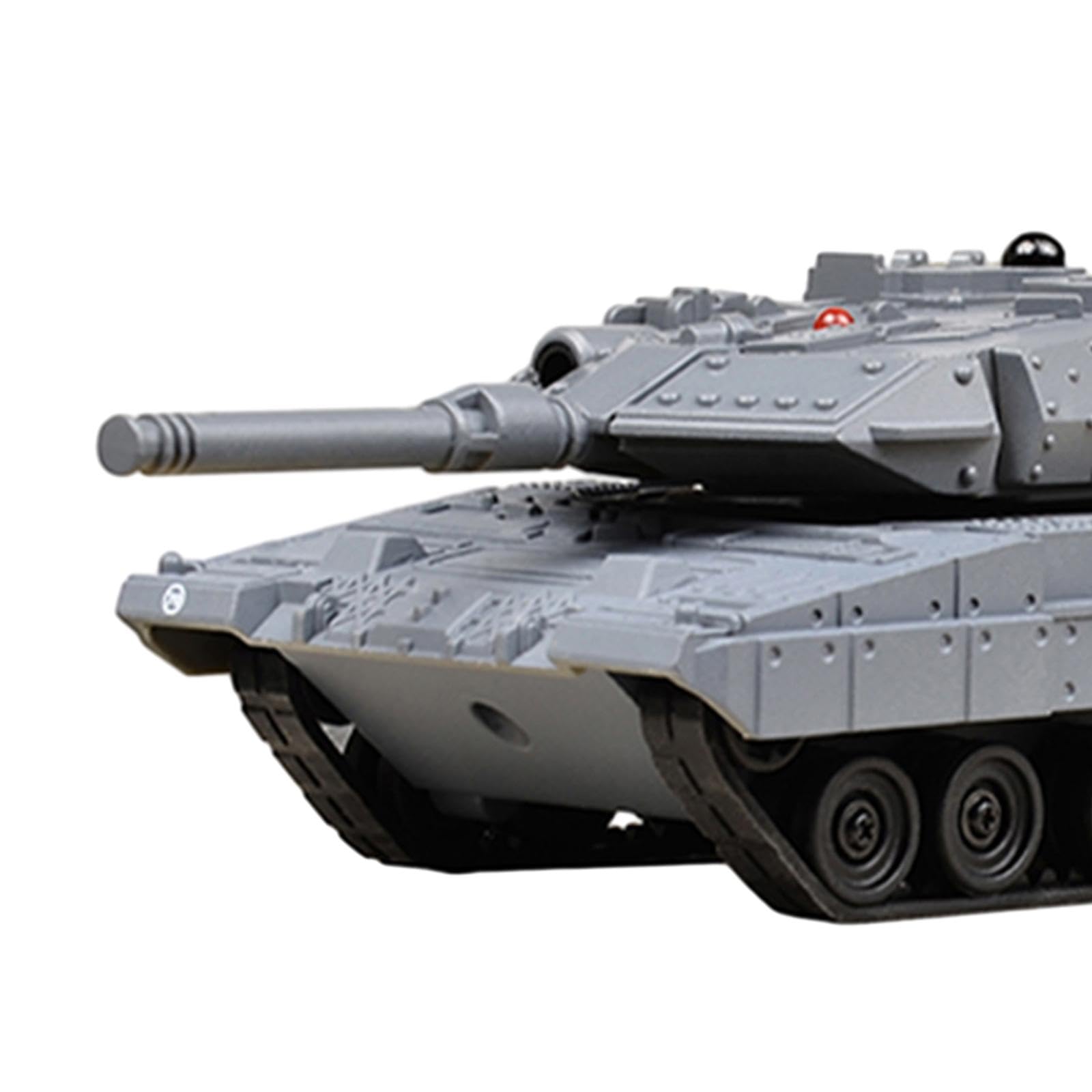 Mini Char D'Assaut Télécommandé Maquette Tank Armé Véhicule Radiocommandé Sons Réalisme Rotation Tourelle Polypropylène pour Enfant Cadeau Jeu Intérie, Gris