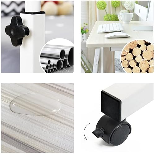 Miniatura 5 de SogesPower JZS-101-MP-N - Escritorio móvil para computadora de oficina en casa, mesa auxiliar ajustable para sofá de cama, arce blanco, JZS-101-MP-N