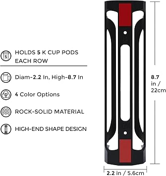 K Cup Holder for Keurig: Coffee Pod Holder for Counter Small Space, 2 Black | Space Saving K pod Storage Organizer, Kcup holders for Wall Mount, Perfect for Counters Small Space