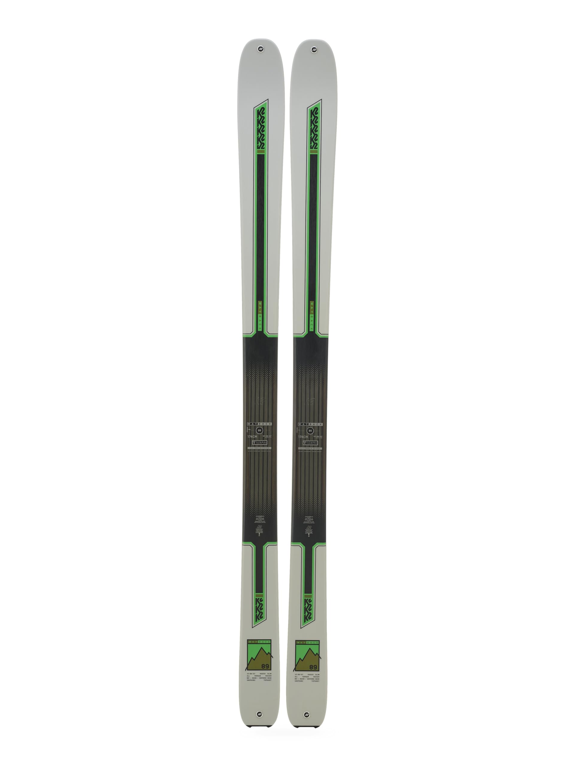 K2 - Skis sans Fixations Wayback 89 Blanc Homme - Homme - Taille 181 - Blanc