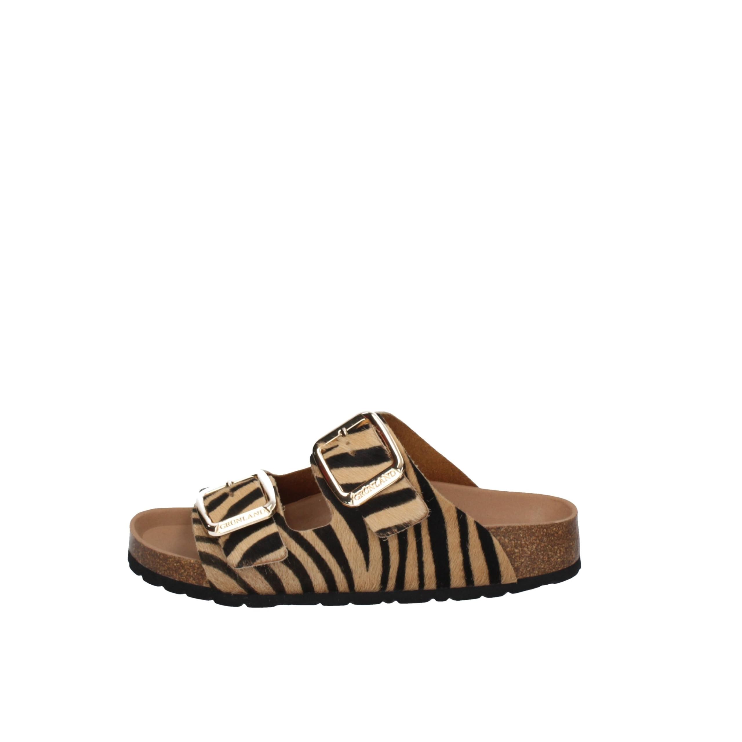 Ciabatta animalier in sughero | ENNY CB0784 - Donna - color NERO | Grünland