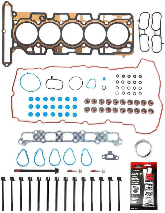 Head Gasket Set & Head Bolt Kit w/RTV Gasket Silicone Fit for Chevrolet Colorado 07-12 & 07-12 for GMC Canyon & 07-08 for Isuzu I-370 & 09-10 for H3 H3T 3.7L L5