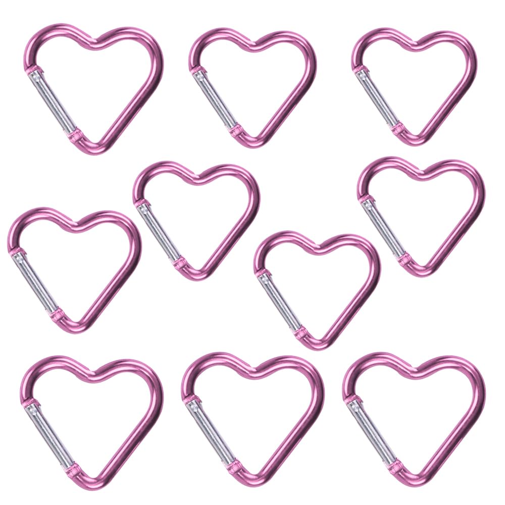 Lot De 20 Mousquetons Cœur En Alliage D’aluminium – 40 X 44 Mm – Porte-clés, Sac à Dos, Sangles, Collier Chien – Fermeture à Ressort Rapide