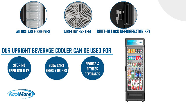 Image of KoolMore MDR-9CP Display-Refrigerator, 9 cu.ft. Single Swing Door, Black