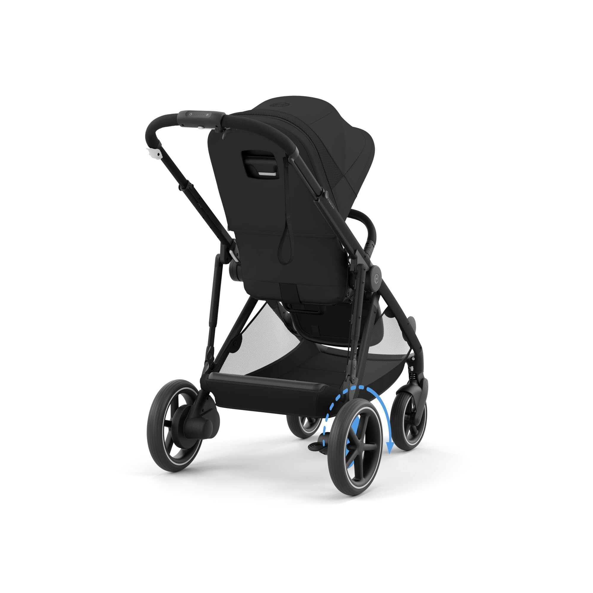 CYBEX Poussette Gold e-GAZELLE S, de la naissance à environ 4 ans, max. 22 kg (mode simple) / 2x 22 kg (mode duo), système tout-en-1 avec propulsion électrique et 20+ configurations, Noir lune