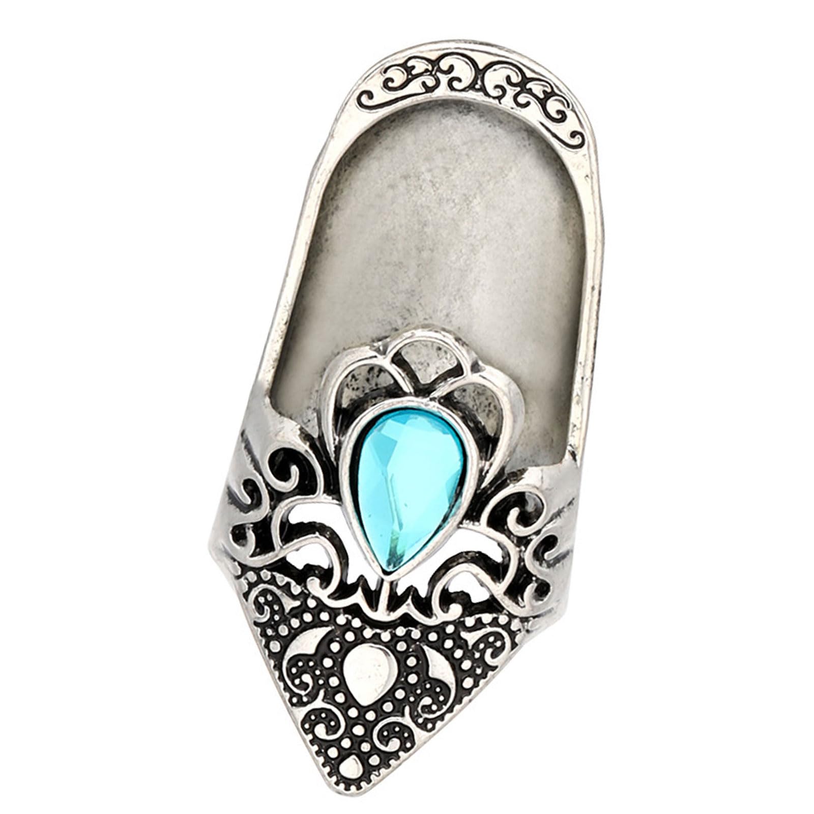 COOLHOOD Incised Fingerstall Hoop with Stone Embellishment Secure Finger Pad for Tailoring Ventilated Mixture Sewing Aid Ventilated Sewing Fingerstall Hoop