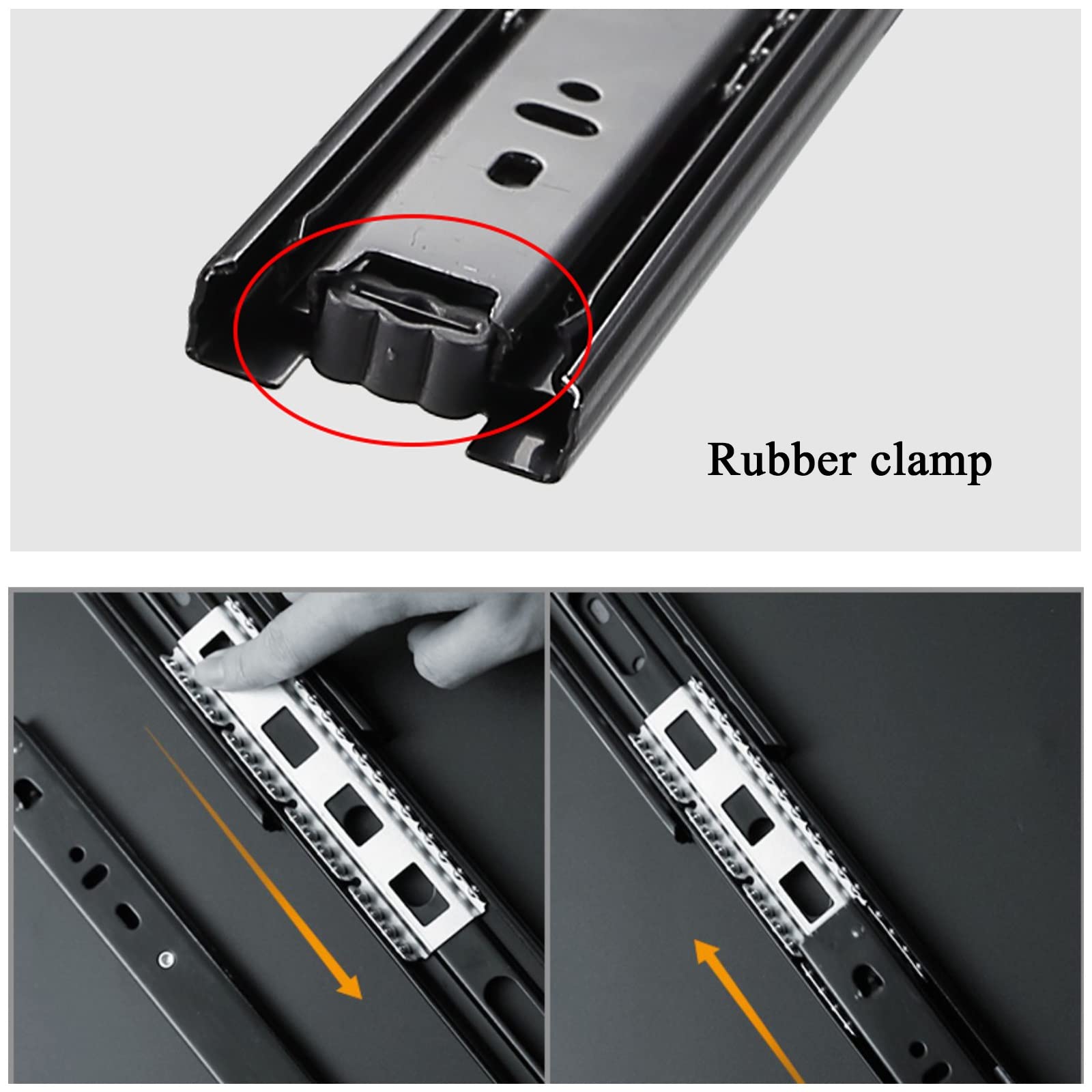 Guías for cajones, guías telescópicas con rodamiento de bolas, resistentes, versátiles, for cajones industriales, máquinas expendedoras, rieles de herrajes for muebles de gabinete, ancho 45 mm, guías