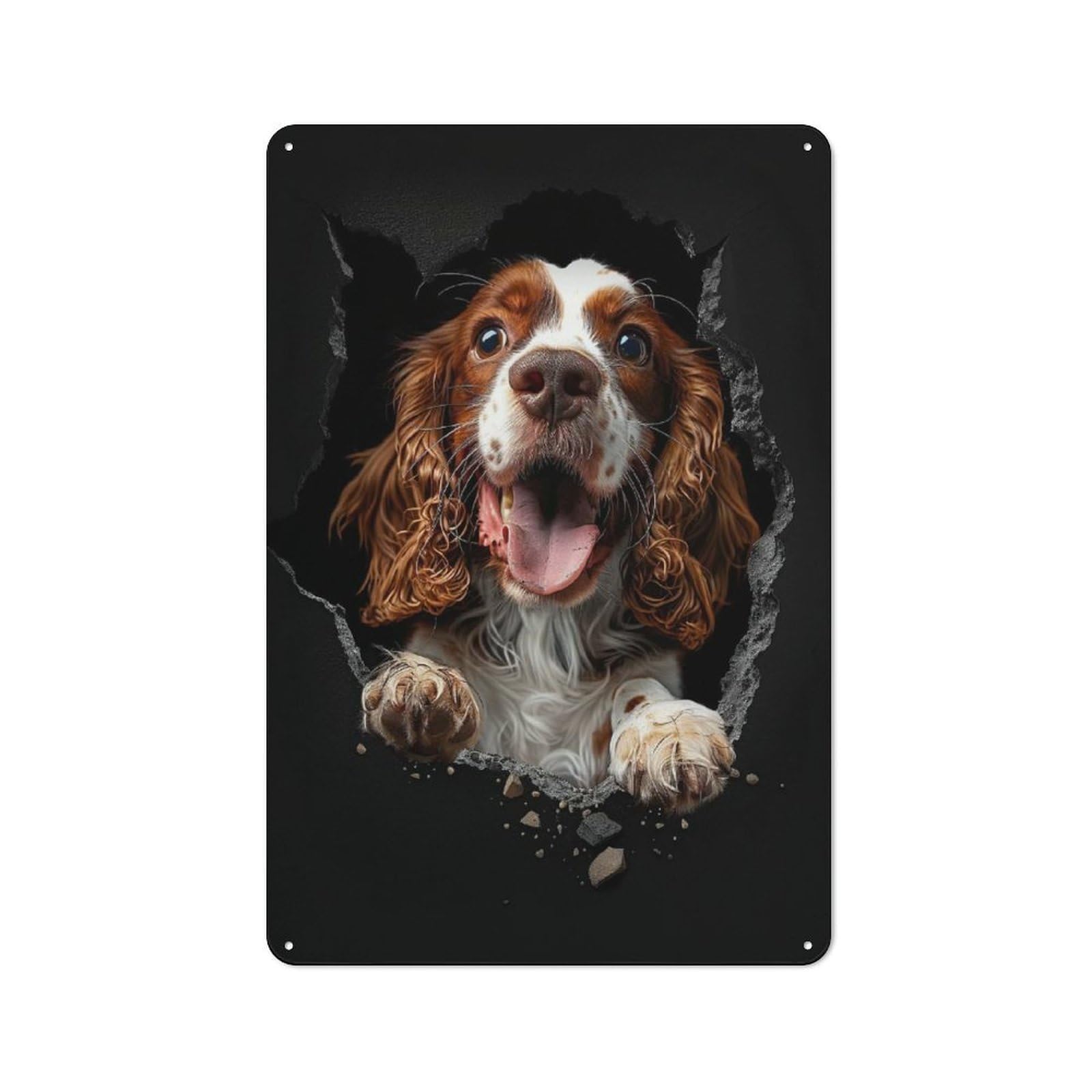 Junmoney Style-10 English Springer Spaniel Rustic Printed Metal Sign 30X20cm For Bar Or Restaurant, For Bar Decor Enthusiasts