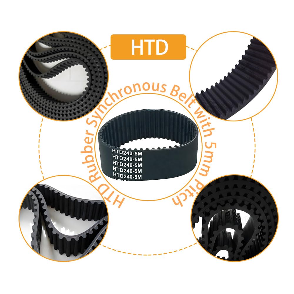 1x HTD1830-5M-60mm Zahnriemen mit Glasfaser & Nylon-Zahnflanke – Industrieller Synchronantrieb
