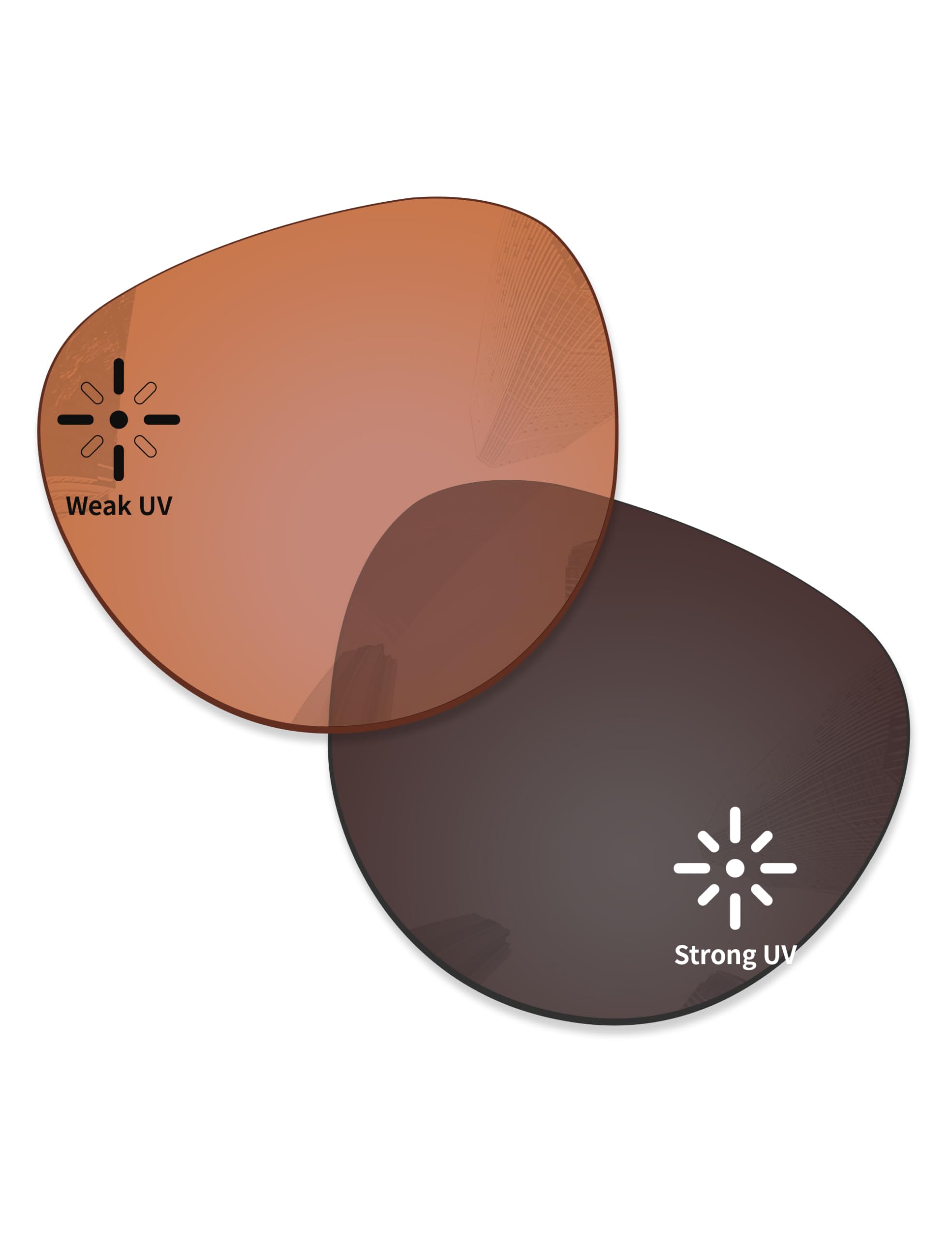 Lentes de repuesto con protección UV para RayBan Meta Headliner RW4009 50 mm, resistentes a los arañazos, naranja fotocromático, no polarizado