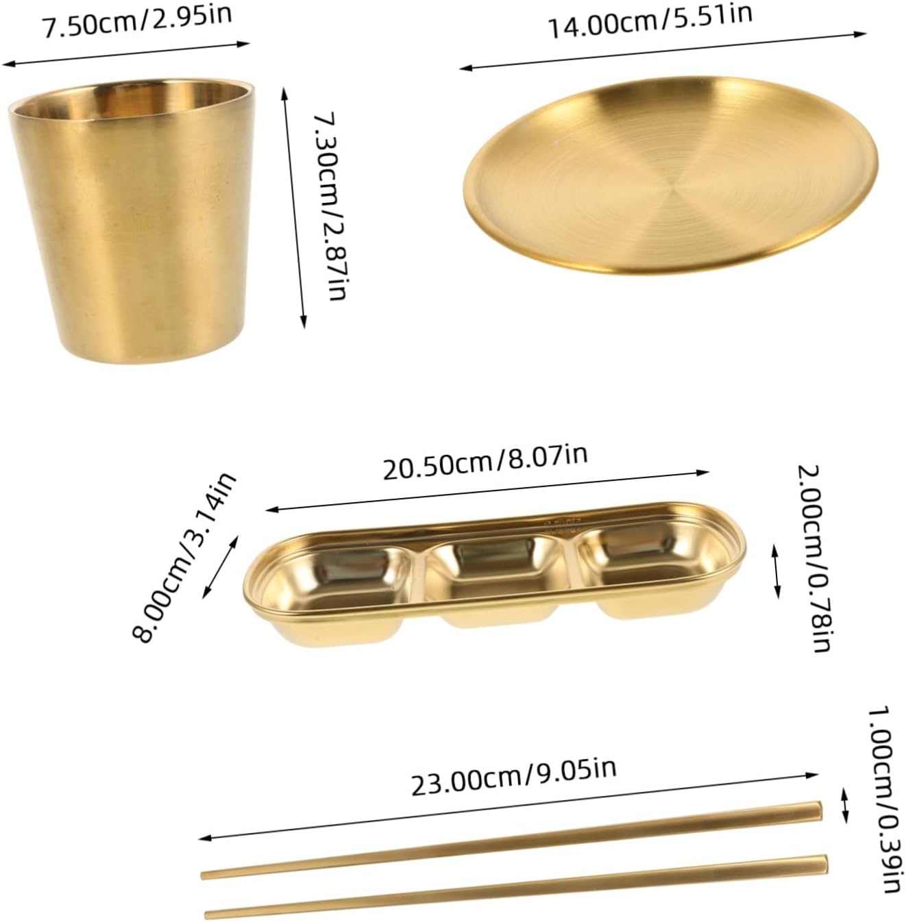 Golden Stainless Steel 3-grid Sauce Dipping Dish Tray Xmas