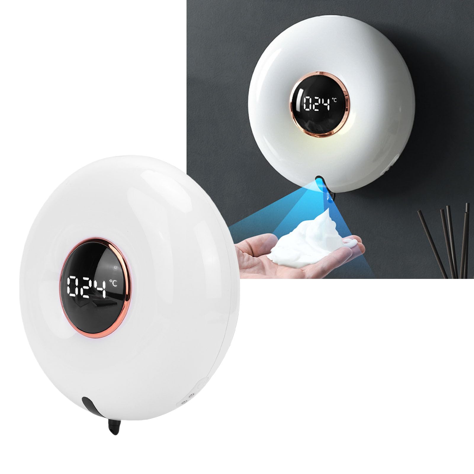 Dispensador automático de jabón espumoso 280ml montado en la Pared con Pantalla