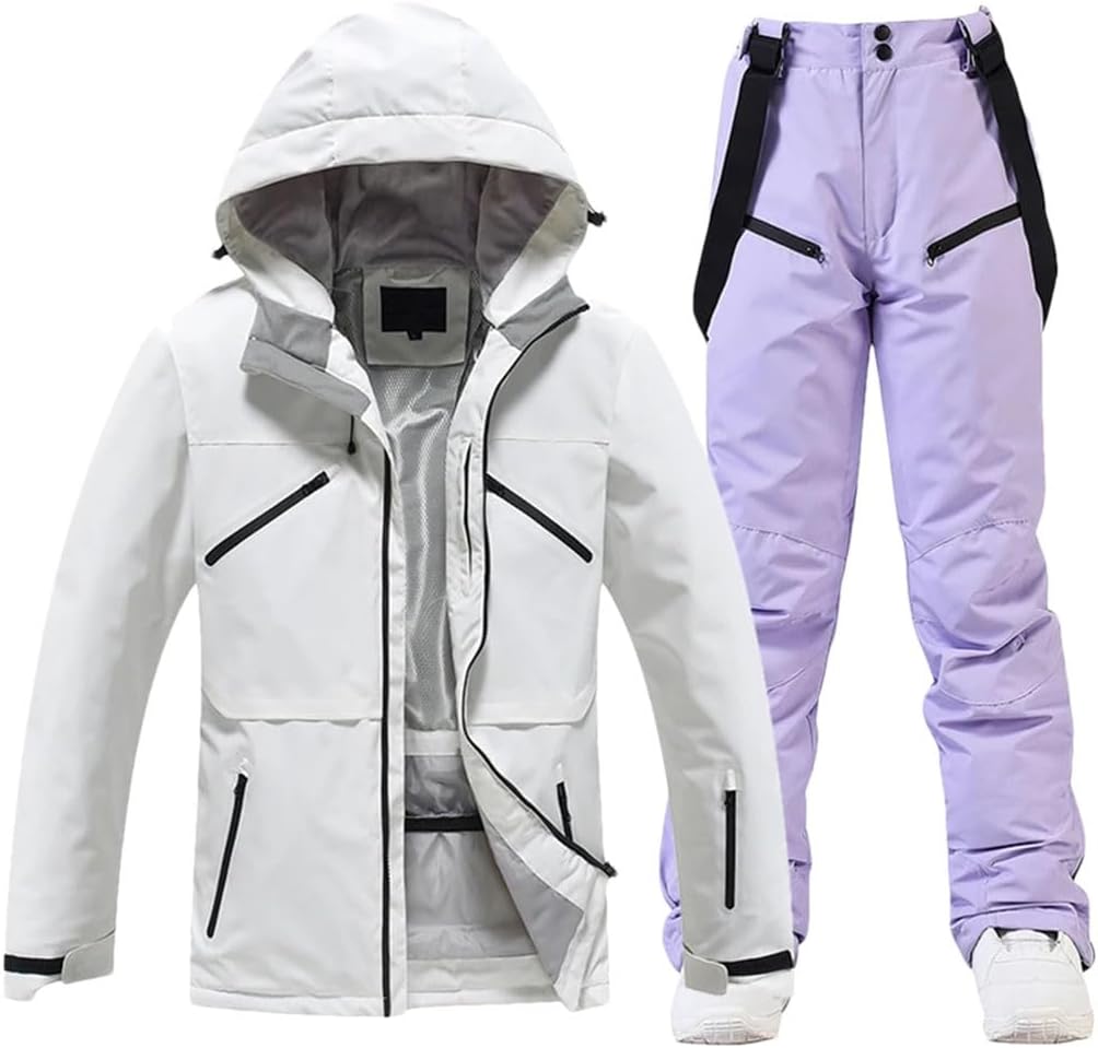 Unisex Ski Suit Sets Waterproof Snow Costume Ski Jacket and Pant Set Outdoor Clothing Snowboarding Overall
