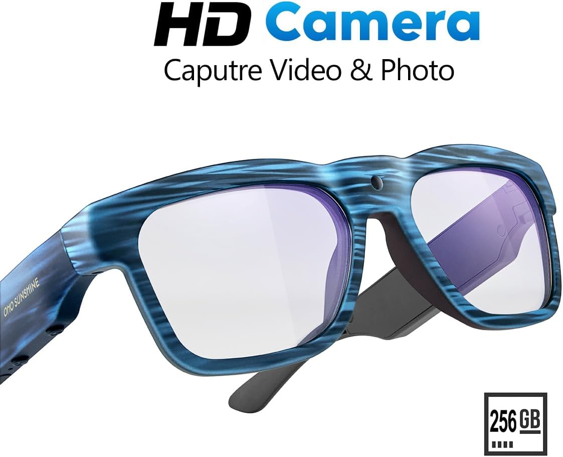 OhO Smart Glasses with Full HD Camera & Open Ear Bluetooth Speaker Headphone,Indoor & Outdoor Sports