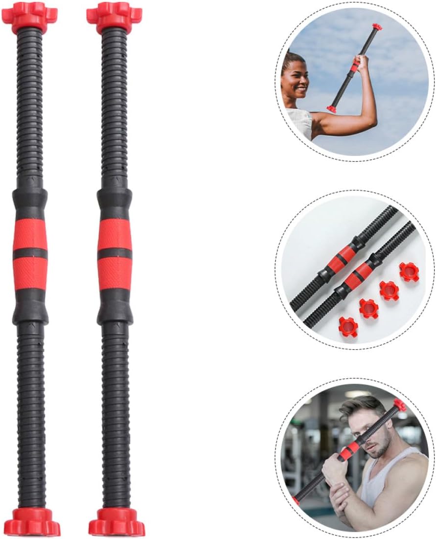 Abaodam 2pcs Dumbbell Handle Poles with Nuts 47cm Threaded Fitness Accessory Bars Connecting Rods for Strength Training Home Gym Workout