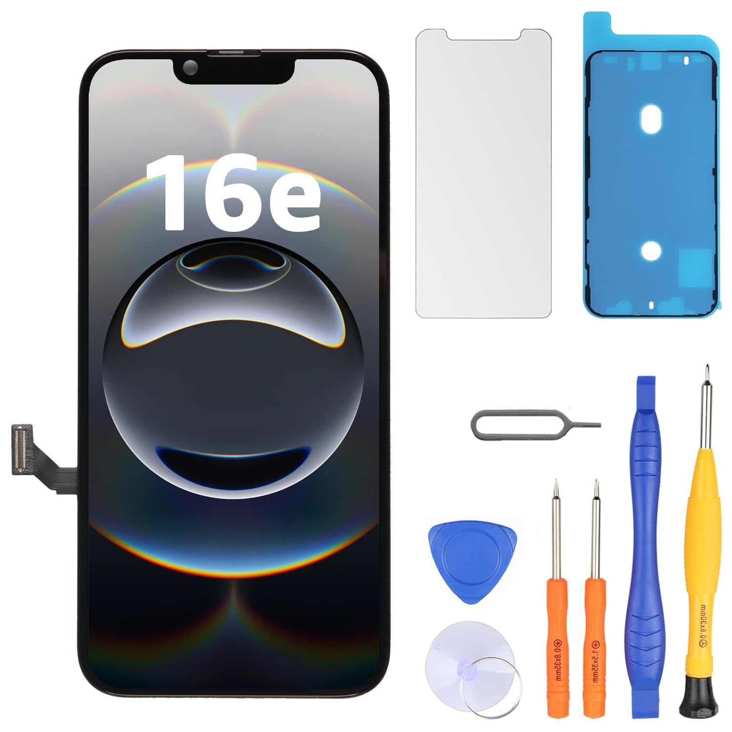 LL TRADER Screen Replacement for iPhone 16e 6.1" FHD with Repair Kits