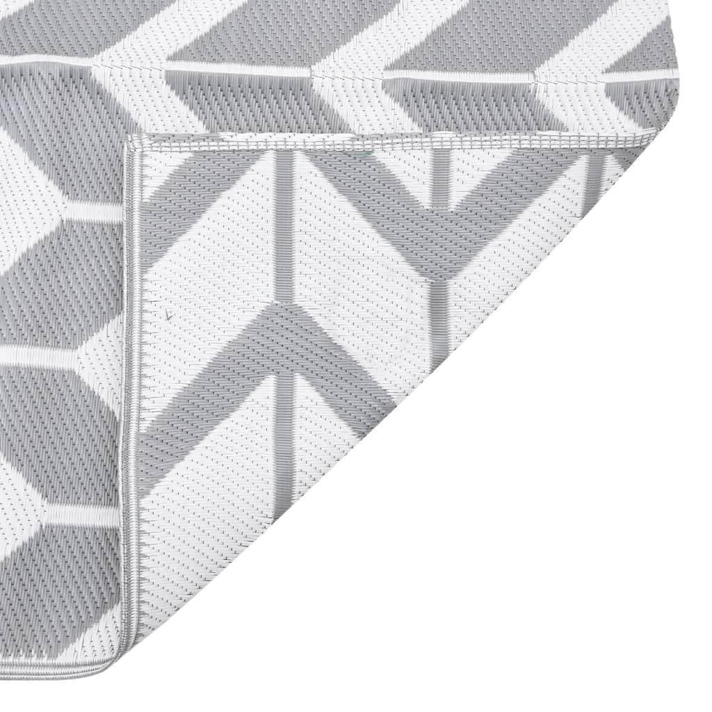 Tapis d'extérieur ARAKIL - Gris - 160 x 230 cm - Résistant aux intempéries - Antidérapant - Pour balcon, jardin, piscine, avec motif jacquard double couche, lavable
