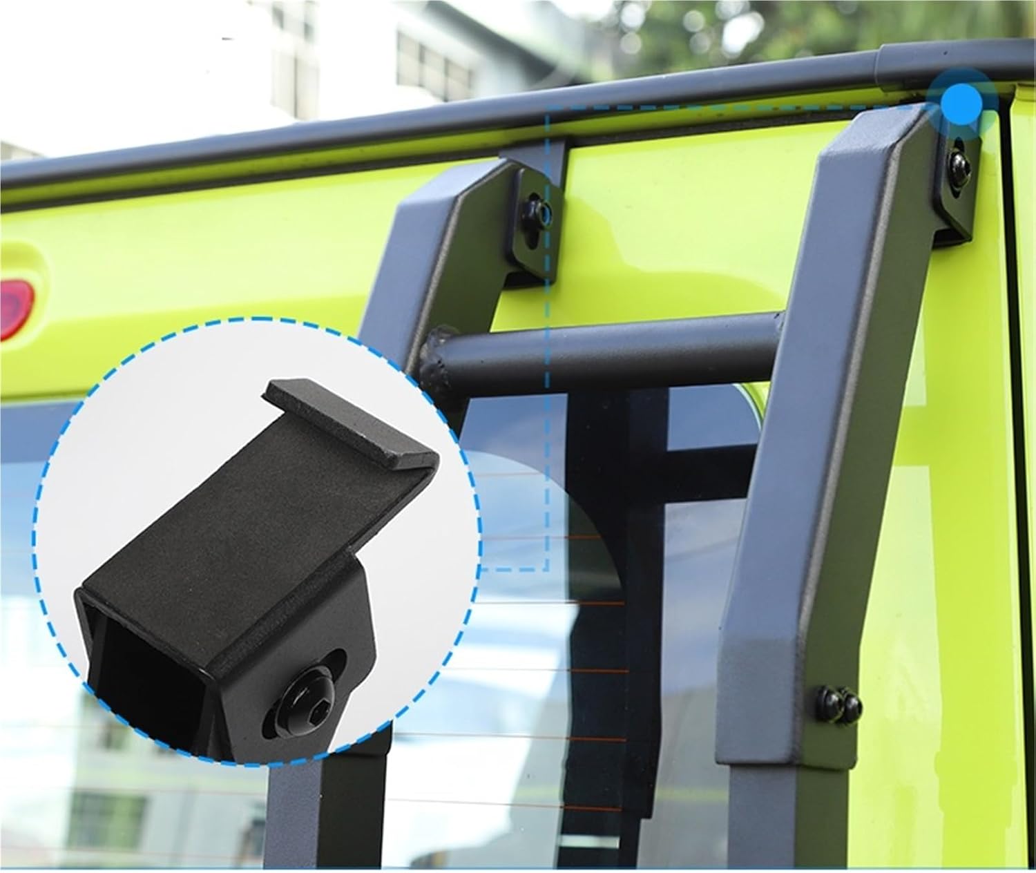 Aluminum Tailgate Climbing Ladder Protective Rack Compatible with Suzuki Jimny 2/4door 2019-2024(B)