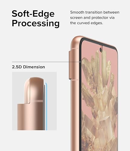 Miniatura 6 de Ringke Vidrio súper fácil de instalar compatible con Google Pixel 8, compatible con fundas, inastillable, dureza 9H de alta calidad, vidrio templado