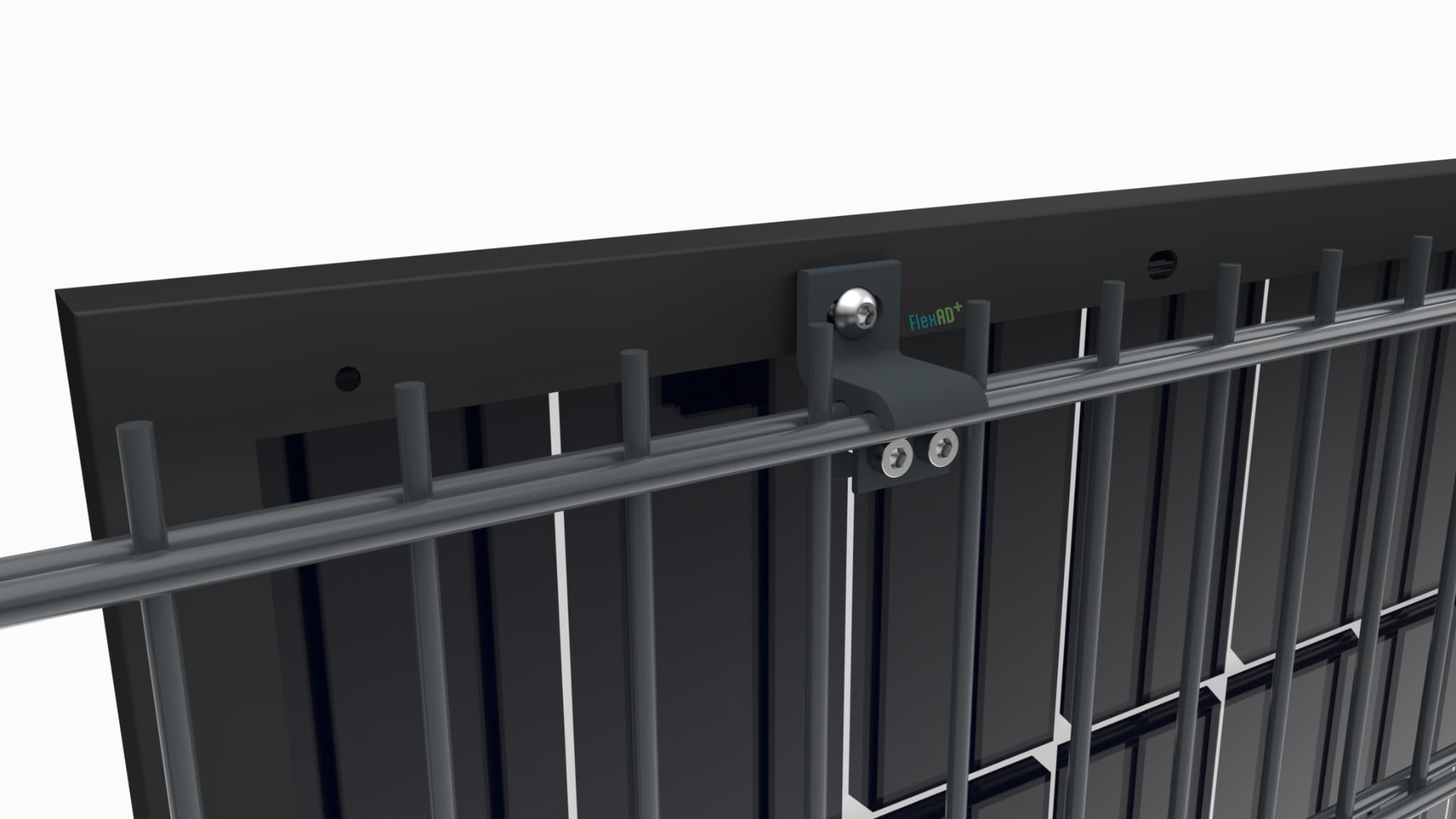 Solarhalterung für Doppelstabmatten | Wetterfeste Halterung für Solarmodule am Zaun | Rostfrei, stabile Montage, einfache Installation | RAL 7016