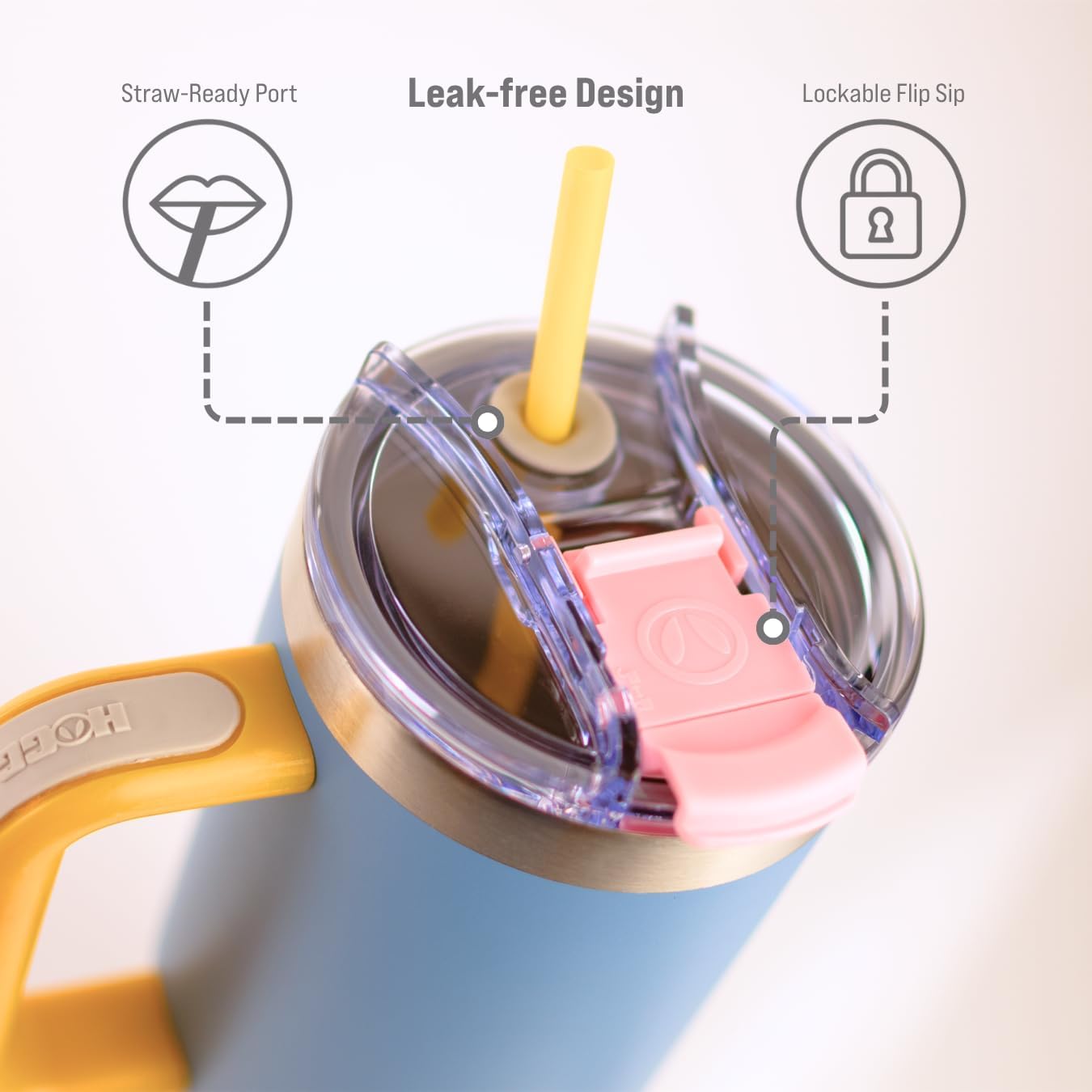 Hogg Big Swig 40 oz Tumbler with Handle and Straw - Sangria Sunset, 40oz Insulated Stainless Steel, Water Tumbler with Straw, Water Cup with Handle, Versatile Leak Proof Lid - Image 3