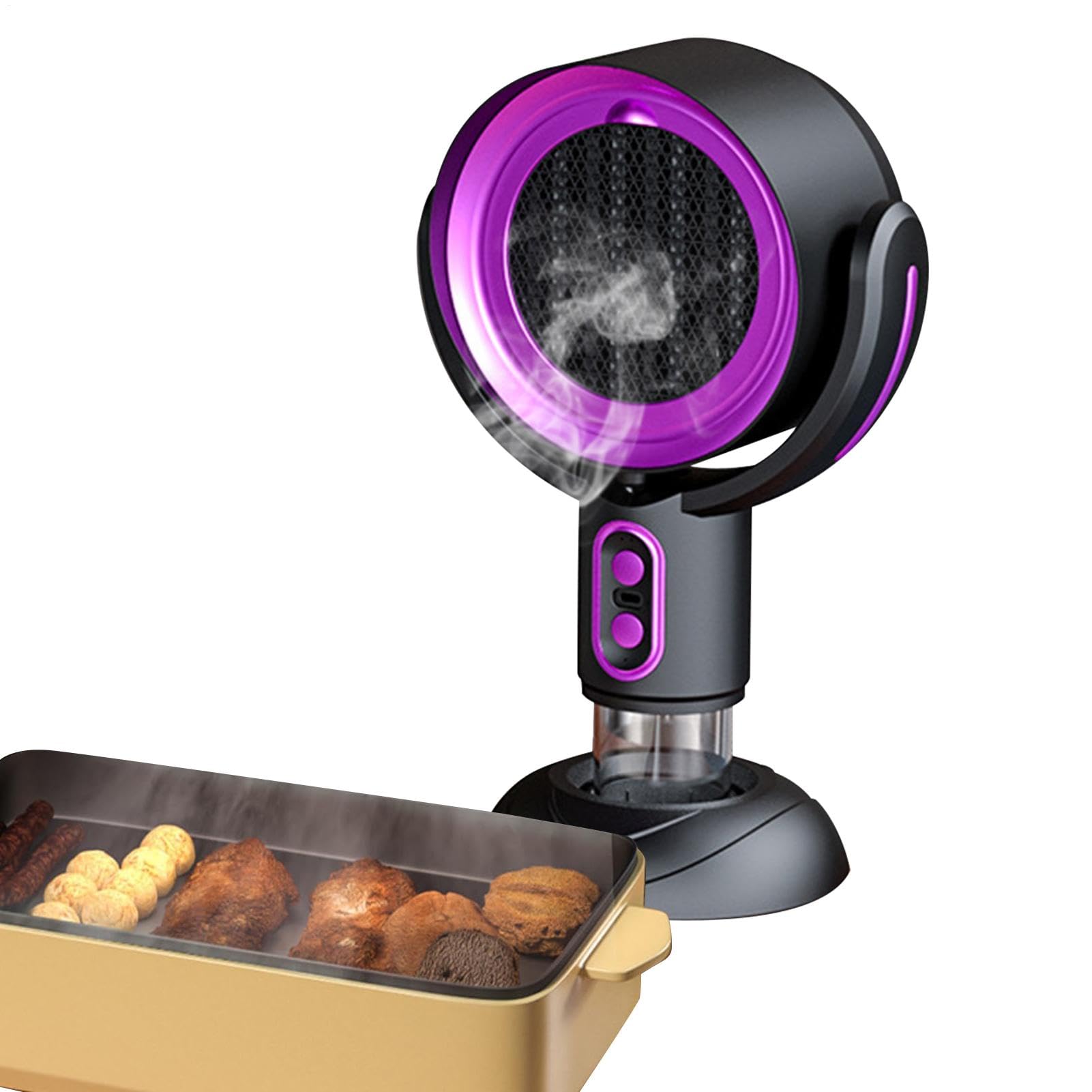 Campana Extractora Portátil para Cocina - Ventilación Recargable 3000 mAh, Campanas de Cocina con Rotación de 360 Grados, Extractor de Aire Portátil para Cocinar y Uso en Escritorio