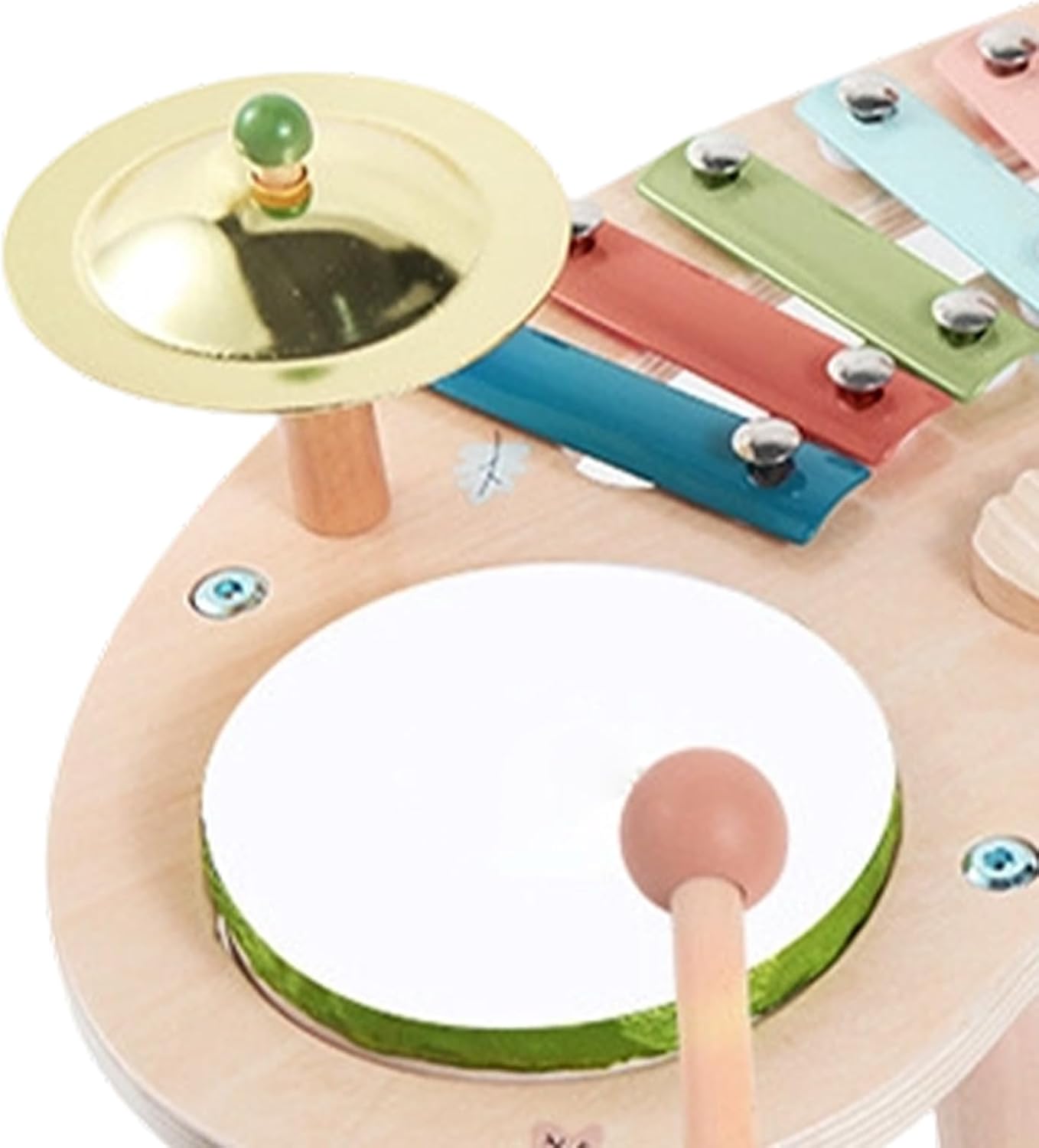 Toy Drum Set | 7-in-1 Wood Children Drum - Percussion Instrument Toy | for Boys Girls Preschool Daycare Kindergarten School Homeschooling Home Playrooms Playdates Birthday