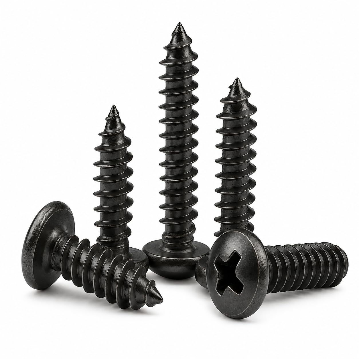 Rely®⇒ (Pcs-50) 6x9.5 mm Pan Phillips Head Screws Mild Steel in Zink Coated, No. 6 | High Tensile Pan Plus Head Self Taping Screw for Fixing Wood, Plywood, Plasterboards-image-29