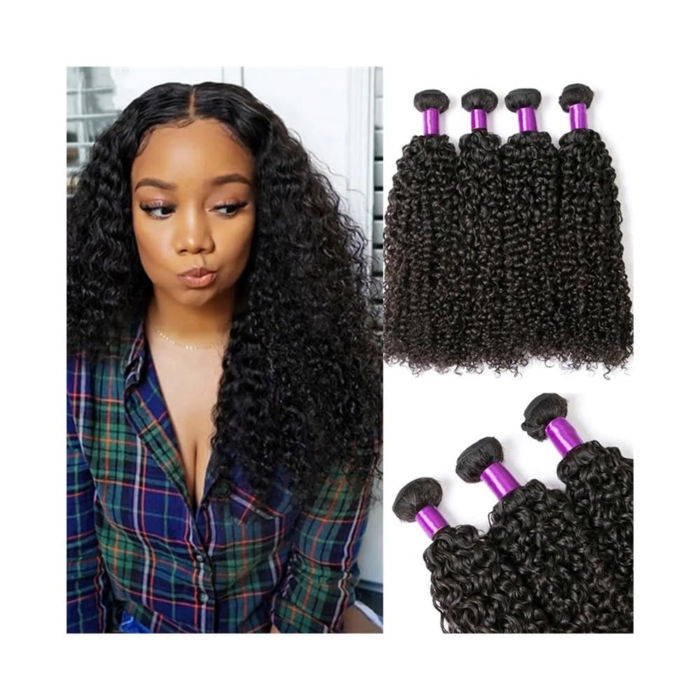Extensiones de cabello humano indio rizado Remy en mechones naturales de 14 a 20 pulgadas