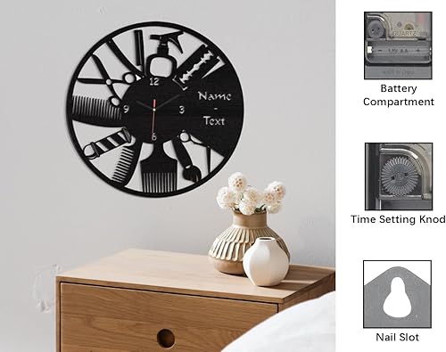 Miniatura 2 de AIFLM Reloj de pared personalizado para peluquería, diseño 4, unisex, reloj, 12 pulgadas