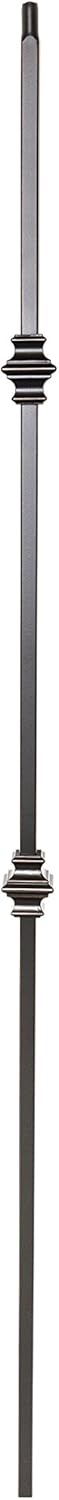 T61- Iron Baluster - Double Knuckle - Hollow - 44 in X 1/2 in Square - Single Baluster (Oil-Rubbed Copper)