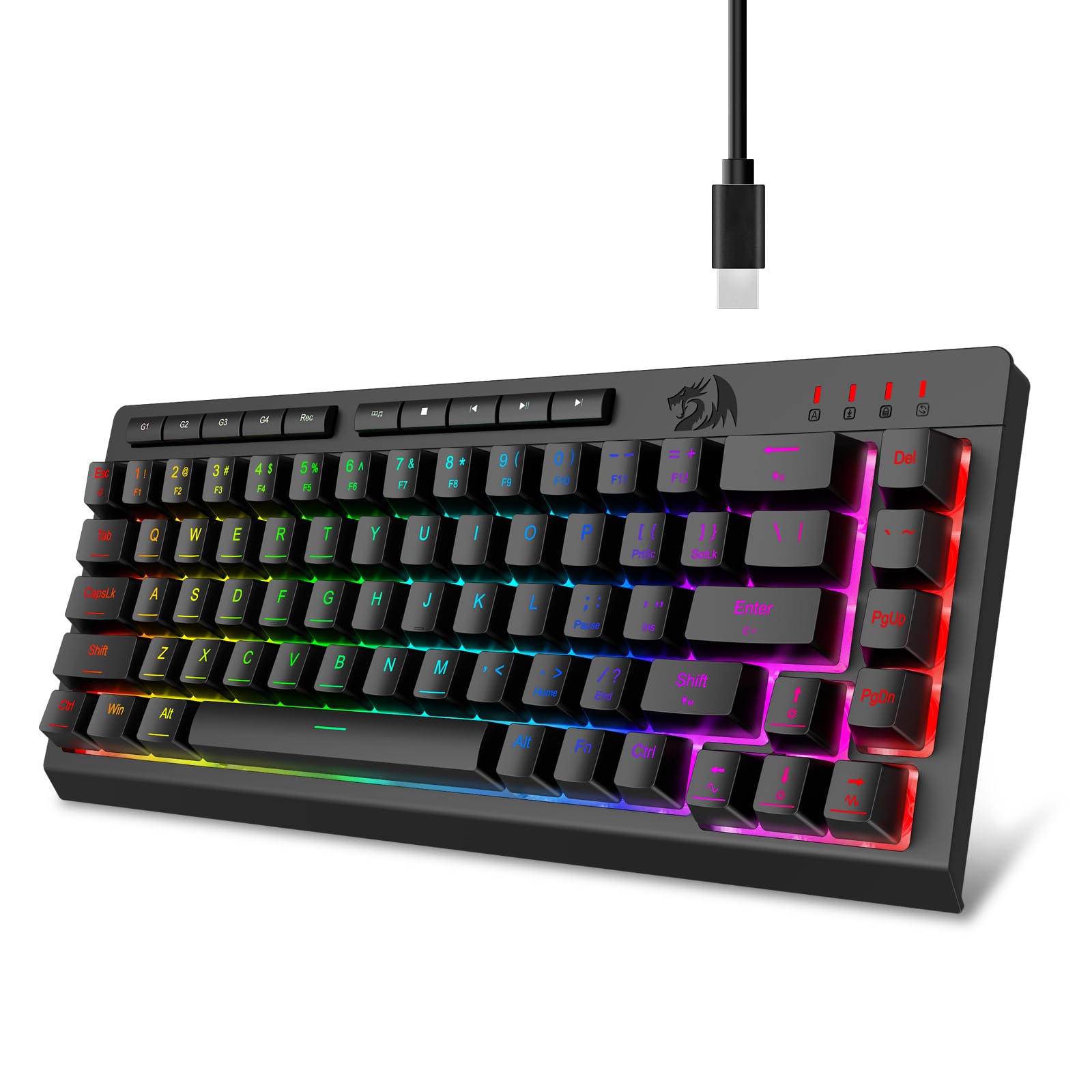 Amazon | Redragon K519 ゲーミングキーボード 60% テンキーレス USB-C