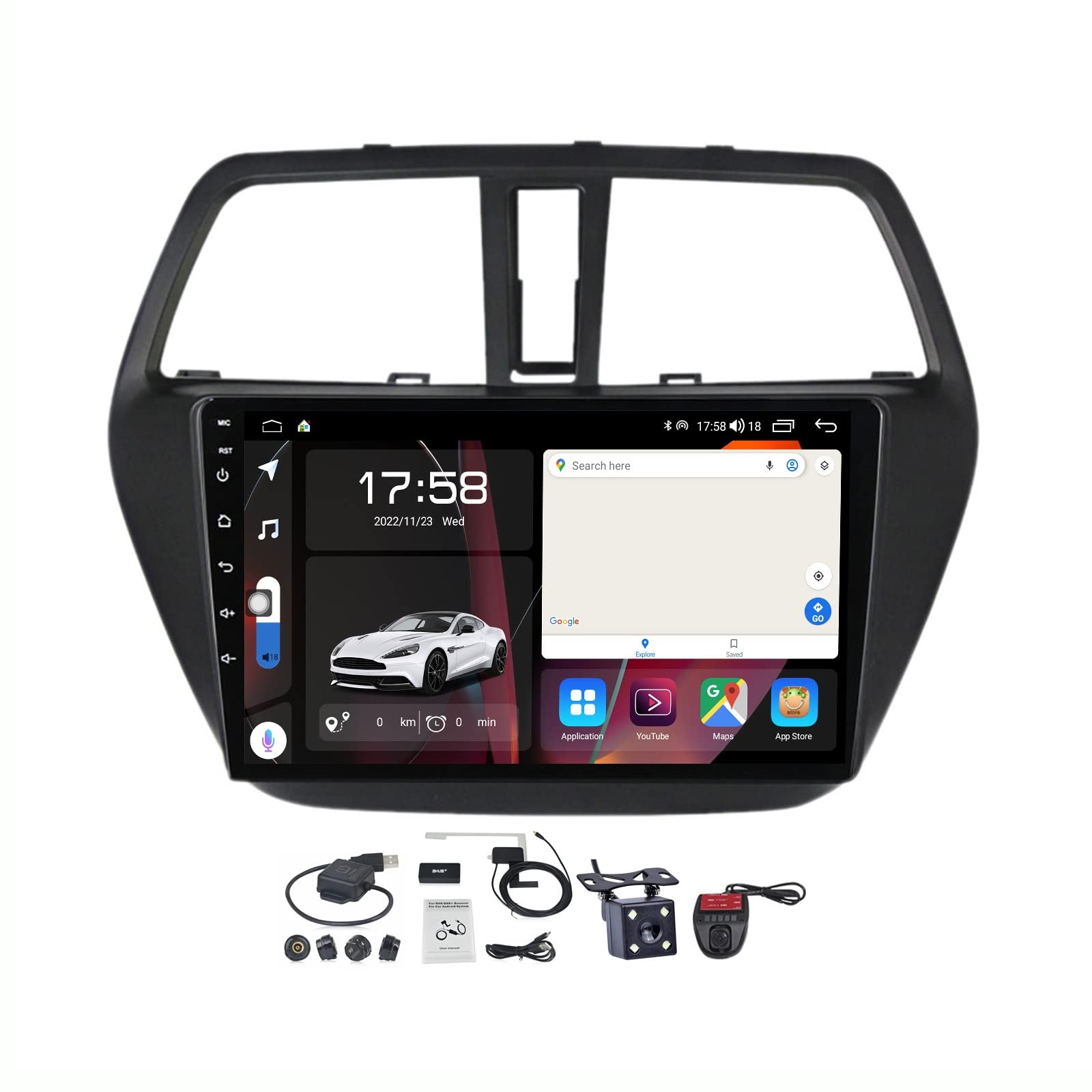 Autoestéreo multimedia de 9 pulgadas para Suzuki SX4: mapas GPS claros y cámara de marcha atrás