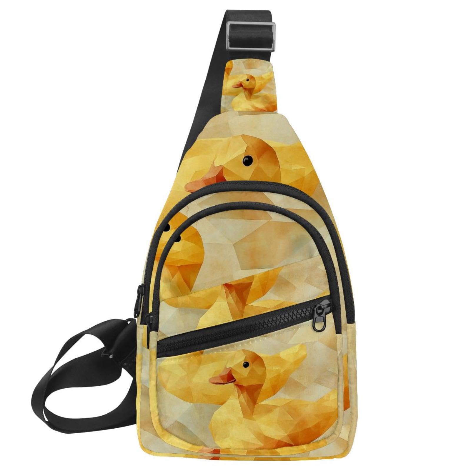 Mochila cruzada pequeña unisex multicolor 02 con estampado divertido de patos 7