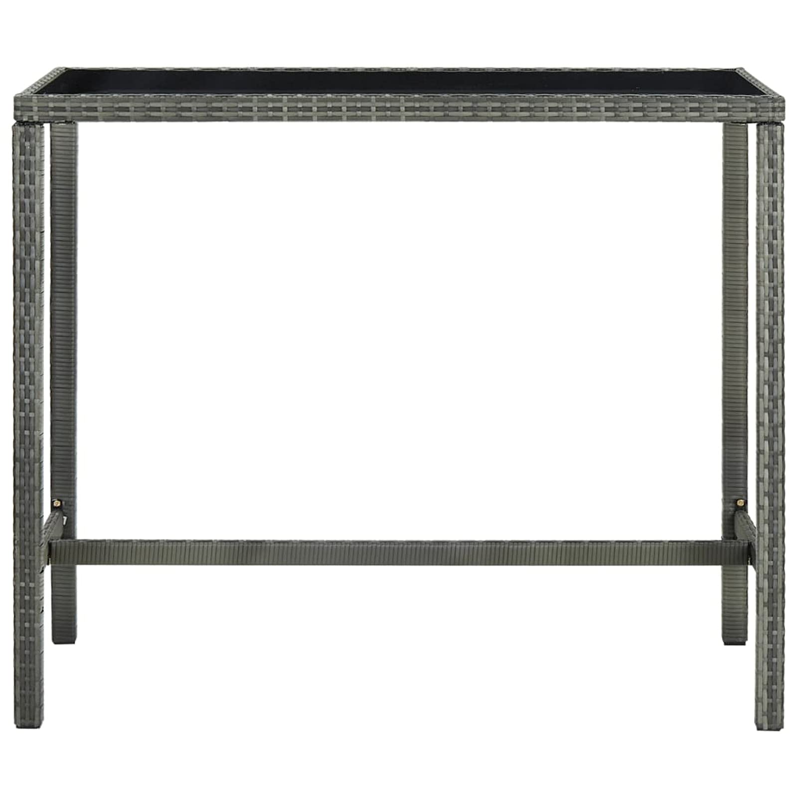 Gecheer Set da Bar da Giardino 7 pz con Cuscini in Polyrattan Grigio,Set da Balcone,Tavolo Alto, Set di Tavolo e Sgabelli da Bar,Tavolo con Sedie Alto