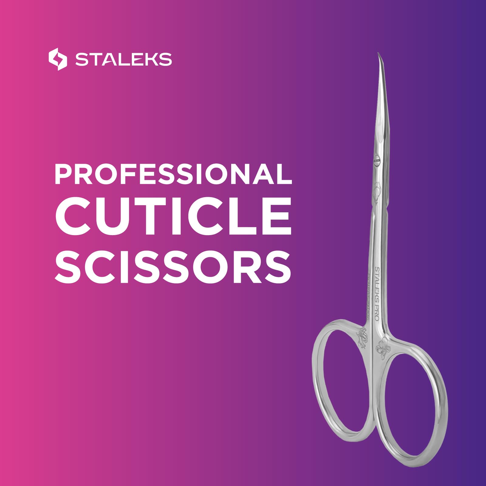 Exclusive 21 tijeras profesionales para cutículas con punta curvada TYPE 2 (Diseño: Flor de Magnolia) es**