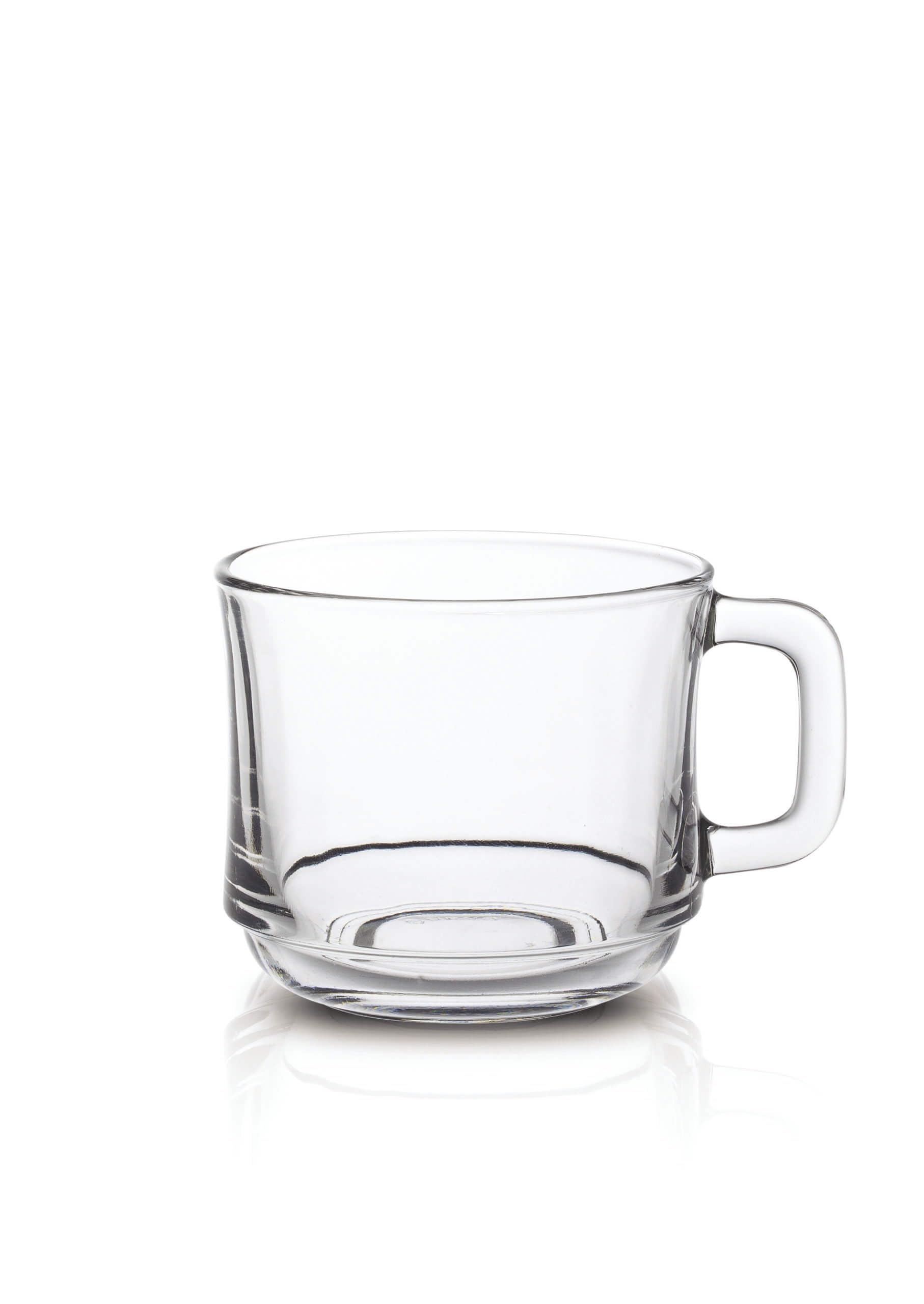 Duralex Transparent 8021484 Lys Set Of 6 Stackable Clear Glass Mugs
