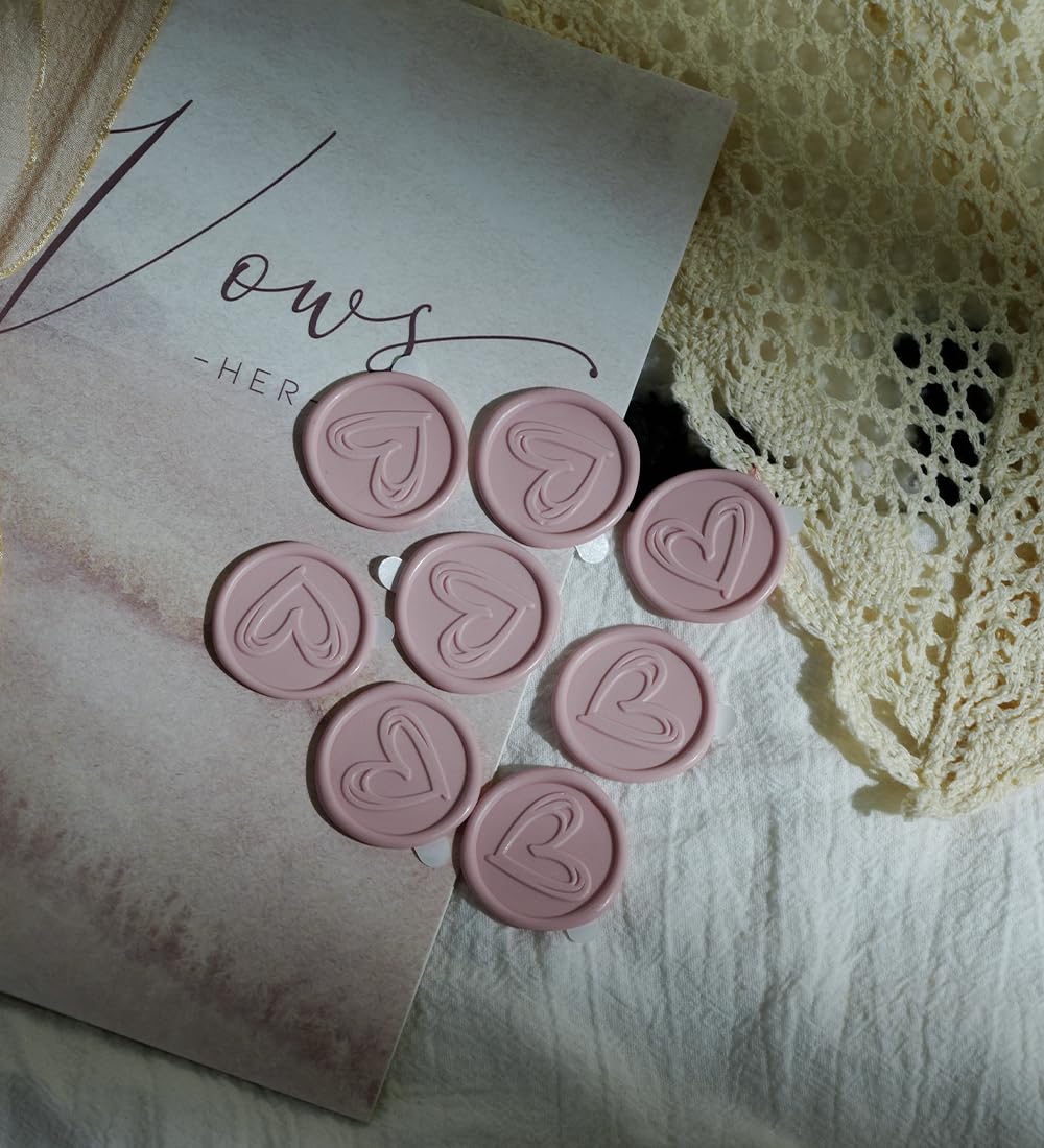 CUVZORA Wachssiegel Aufkleber 50 Stück - Selbstklebend Herz Design Gold Für Einladungen