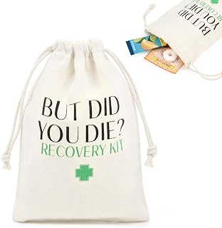 CEELGON 10 Pack But Did You Die Hangover Kit Bags for Bachelorette Birthday Party Favors Gifts 5" x 7" Drawstring Recovery Kit Goodie Pouch Girls Trip Emergency Supplies (Green)