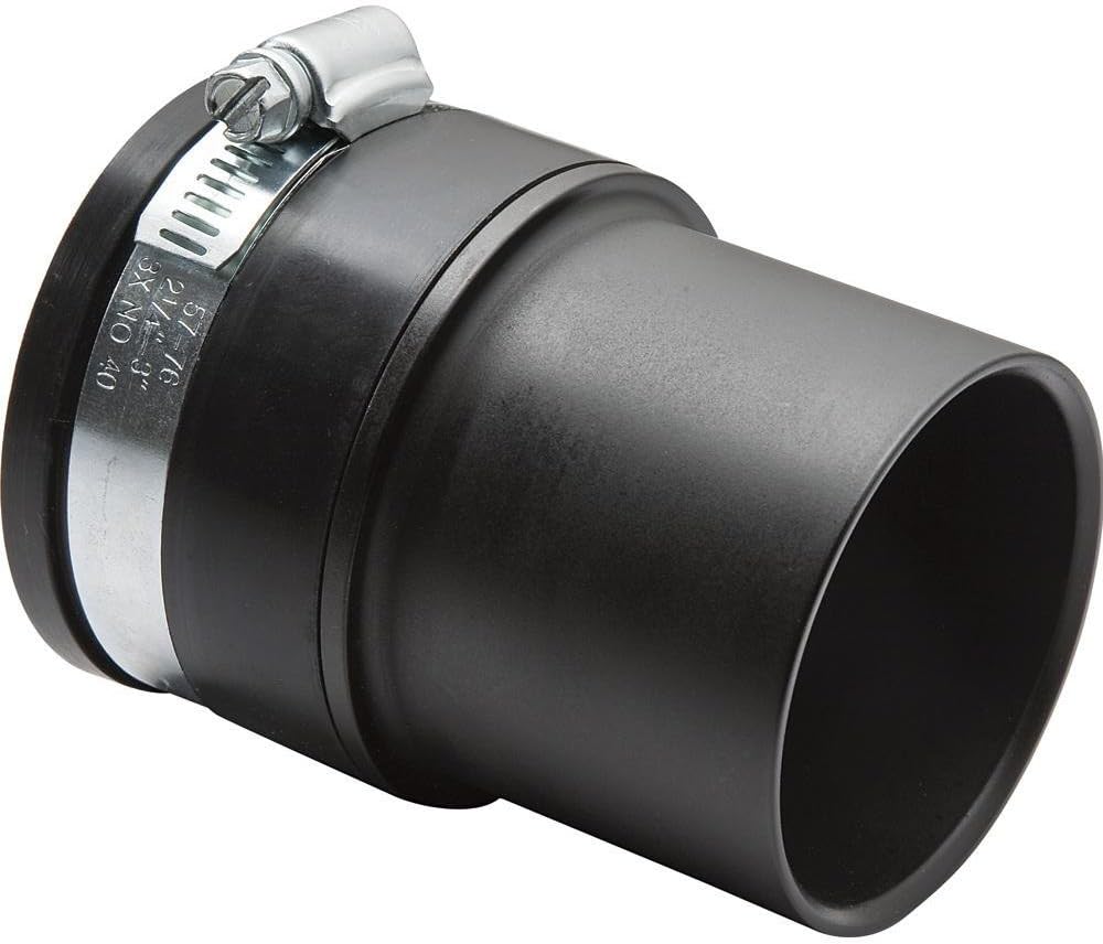 Rockler 2-1/2" to 2-1/4" Conversion Dust Port Adapter - Shop Vac Tool Adapter & Dust Collection Fittings with Rubber Boot and Hose Clamp - T or Y-Fittings Woodshop Power Tools