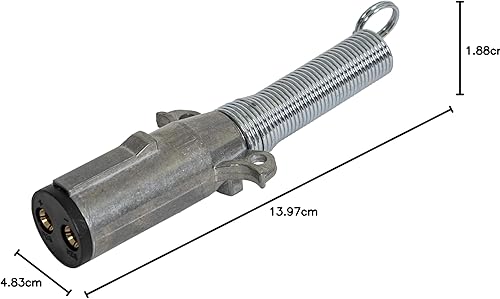 Miniatura 9 de Buyers Products - Conector de remolque de zinc fundido a presión de 2 vías, lado del remolque, pasadores horizontales con resorte, TC2002, PLATA