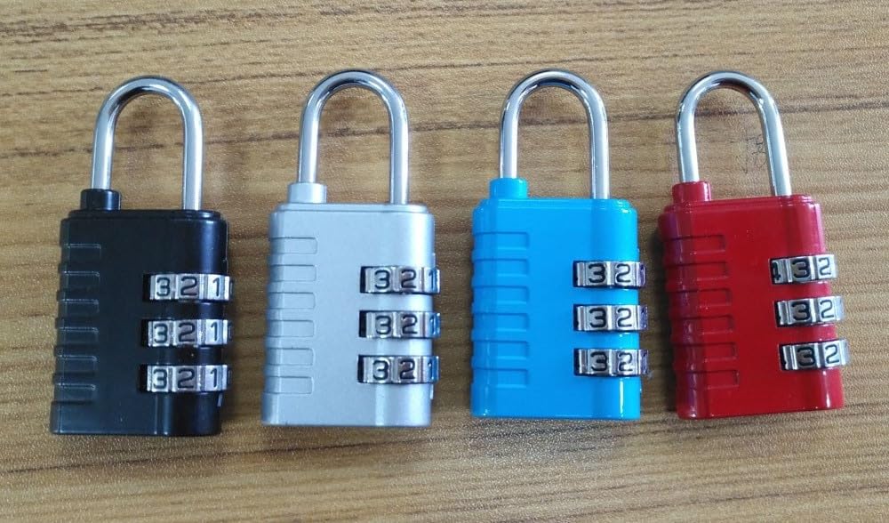 VIVITO 3 Digit Combination Locks for Luggage | Travel Safety Padlocks for International Travelling (Blue)-picture-19